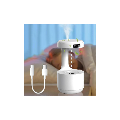 Anti-Gravity Water Drop Humidifier – 800ml Cool Mist Maker with LED Display, Silent Operation