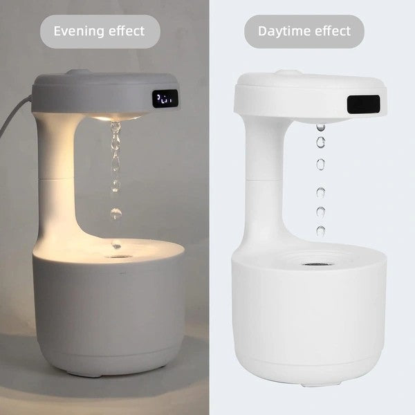 Anti-Gravity Water Drop Humidifier – 800ml Cool Mist Maker with LED Display, Silent Operation