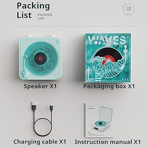 Retro Style Wireless Waves Vinyl Bluetooth Speaker