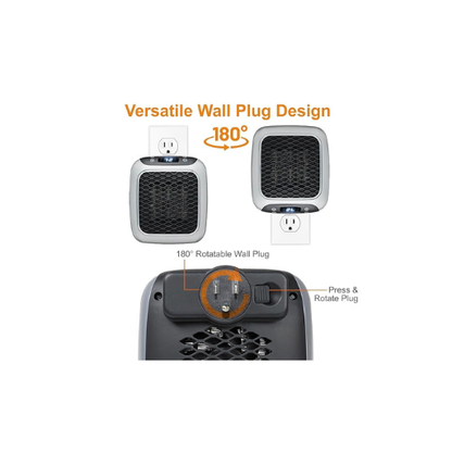 Portable Electric Wall Space Heater With Adjustable Thermostat & Timer — Compact, Quiet & Energy-Smart Heating for Every Room