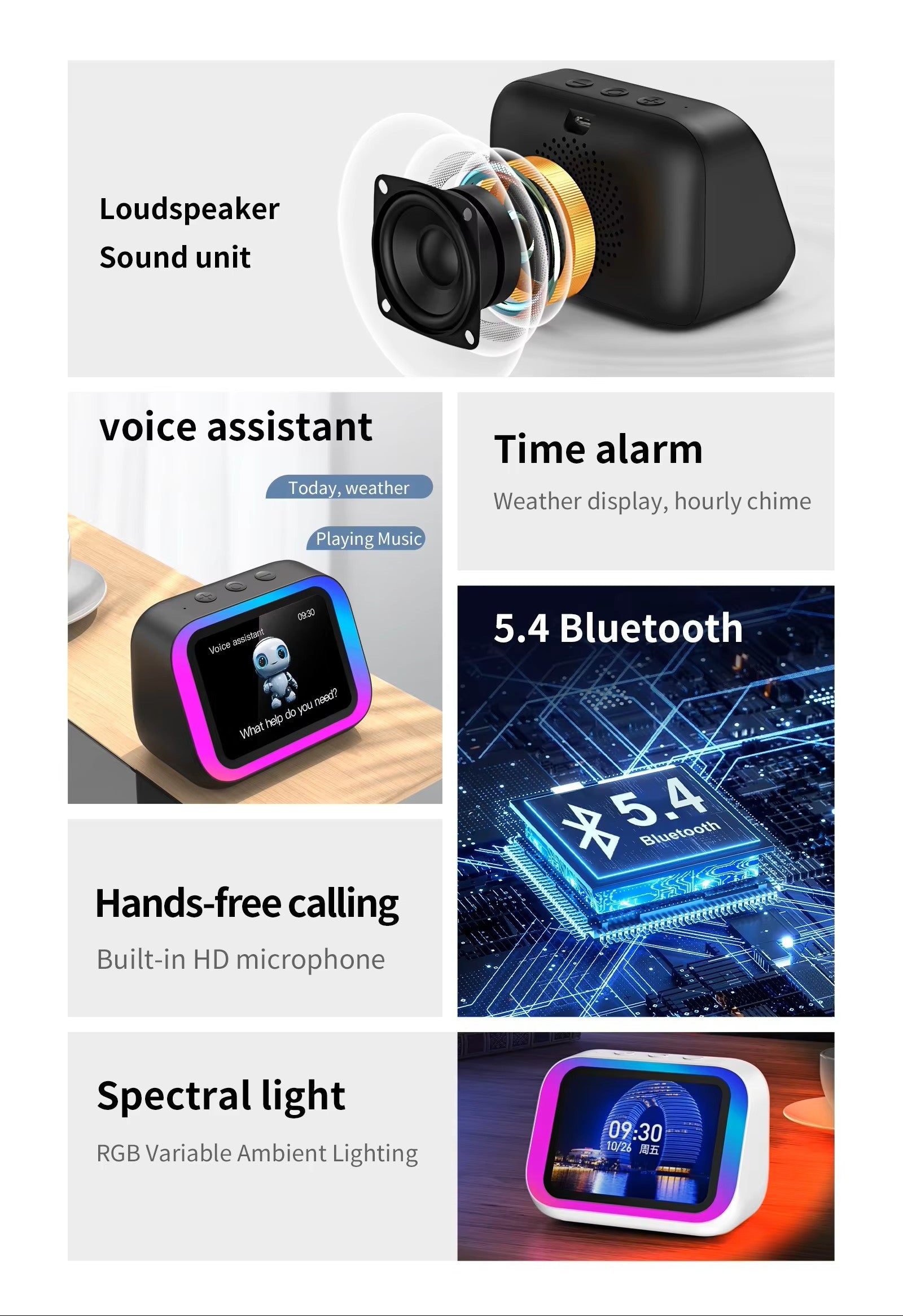 Smart Bluetooth Speaker with Touch Screen Display - Essentials by KRM Venture 